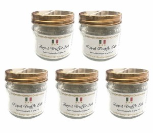 三ツ星ロイヤルトリュフ塩 100ｇ 5個セット イタリア産 Royal Truffle Salt トリュフとまぼろしの熟成塩 黒トリュフ 大容量 国産塩