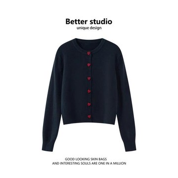 學院風撞色毛針織衫女2025秋季新款寬松顯瘦外套小個子百搭上衣潮