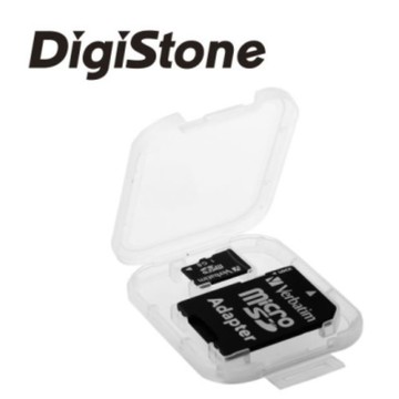 DigiStone MicroSD/SDHC 1片裝記憶卡收納盒/白透明色 (3個)