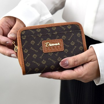 真皮 Diana滿版皇冠英字零錢鑰匙包【NW537】