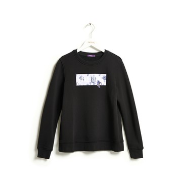 SOMETHING｜女裝｜女鳶尾花LOGO厚長袖T恤