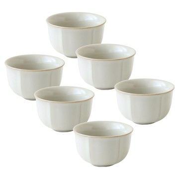 JUST HOME 汝瓷南瓜造型陶瓷茶杯 5801-13A  6個  灰色