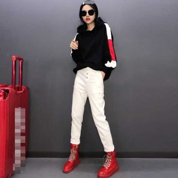 深圳2025新款南油女裝歐貨時尚洋氣拼接減齡連帽衛衣女秋冬小個子