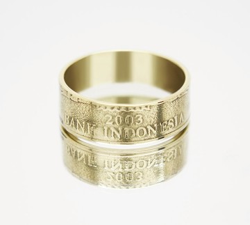 印度尼西亞硬幣戒指 500 盧比 2001-2003 男士硬幣戒指 女士硬幣戒指