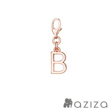 aziza 玫瑰金英文字母吊飾-B (吊飾小物)