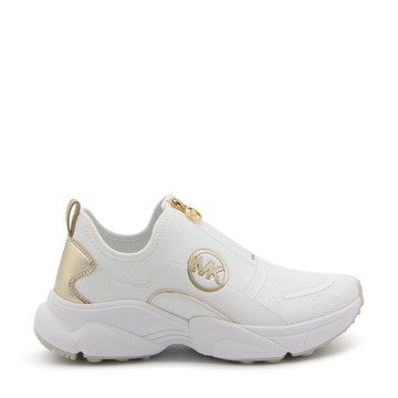 Michael Michael Kors - White And Gold Sami Zip Sneakers Wh