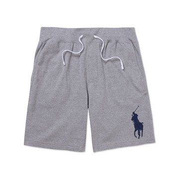 Polo Ralph Lauren RL 熱銷刺繡大馬透氣網布棉短褲-灰色