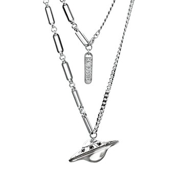 【客制化刻字】聖誕禮盒 DISSOLVE宇宙系列 黑鋯石飛船項鏈 情侶