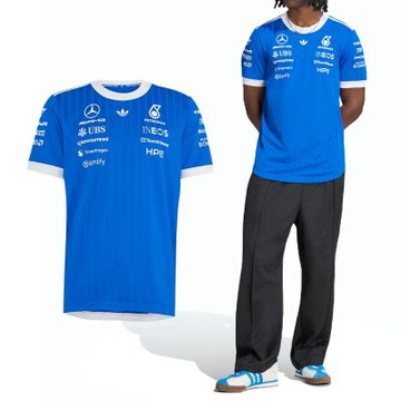Adidas Mer Bw Drj Aum 男款 藍色 F1賽車 賓士 緹花 吸濕 排汗 運動 休閒 短袖 KT5127