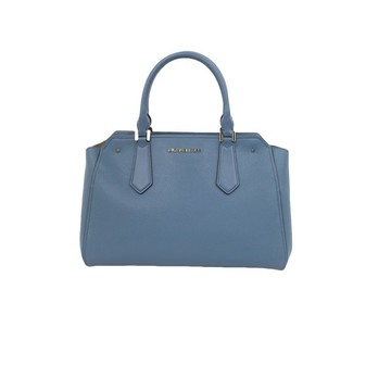 michael kors藍色皮革手提包