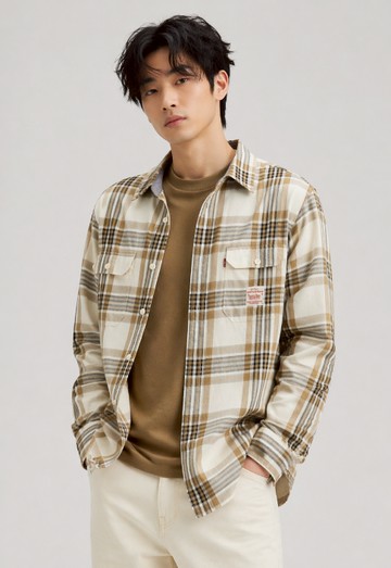 Workwear工裝系列 男款 經典工裝式格紋襯衫 熱賣單品