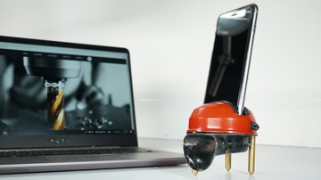 老蝸牛喇叭再製手機擴音器、手機置放架