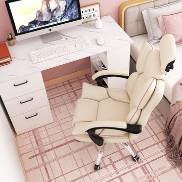 電腦椅家用辦公座椅舒適久坐女生臥室靠背椅沙發轉椅直播電競椅子