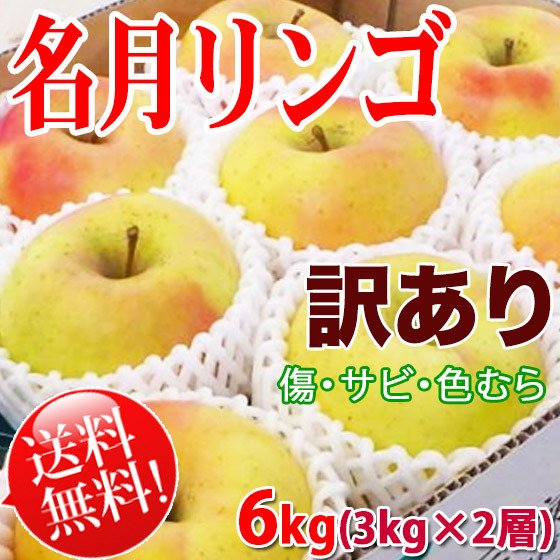 名月 訳あり 送料無料 長野県産 約6kg(3kg×2層)