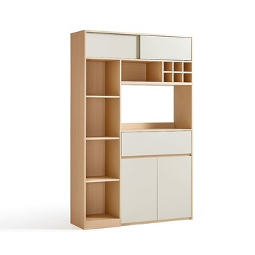 hoi! 林氏木業簡約雙色多功能1.15M高餐邊櫃 OV1T-原木+灰