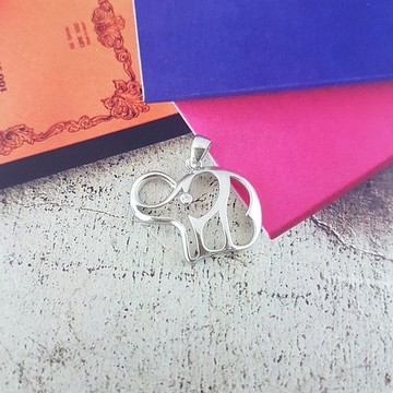 DoriAN祈福招財納福大象925純銀墜頭墜子 彌月滿月禮附純銀保證卡