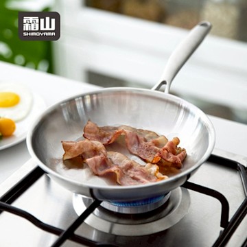 日本霜山 不鏽鋼平底煎鍋-20cm (電磁爐IH爐可用)