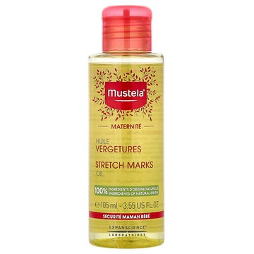 Mustela, 瘢痕線紋舒緩護膚油，無香，3.55 液量盎司（105 毫升）