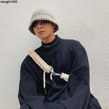 冬季加絨加厚帽子💢💢 韓國設計師鎖邊大頭圍毛線漁夫帽帽子男顯臉小秋冬針織盆帽水桶帽
