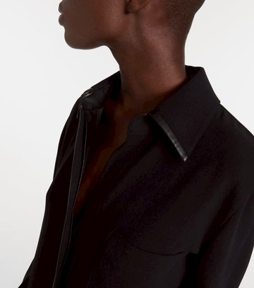 Vince Faux leather-trimmed shirt