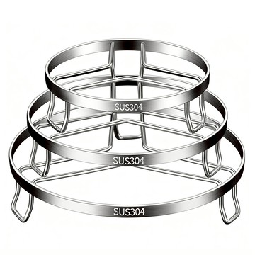 PUSH! 廚房用品 304不銹鋼萬能蒸架 3入鍋架支架蒸籠 蒸菜架子 炒鍋隔水蒸格蒸盤 D394