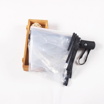 雨傘 透明女折疊全自動開收傘三折學生晴男小清新加厚 - 都市時尚