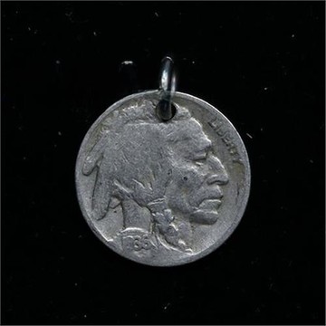 手工制作  真硬幣 吊墜 幸運幣 美國印第安人野牛21mm D03一02