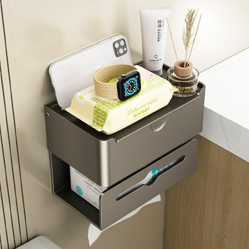 衛生間廁紙盒壁掛免打孔廁所放卷紙抽紙架家用洗手間紙巾盒不銹鋼