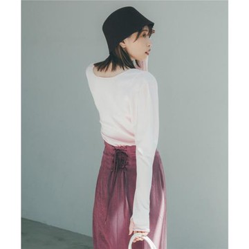 DU+孤品純元  日系紅牌珂珂秋冬新款百搭方領指套設計針織衫上衣