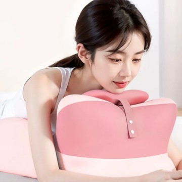 Life+ 人體工學多功能記憶棉趴睡枕/抬腳枕2入/組_3色任選 - 愛心粉+愛心奶黃