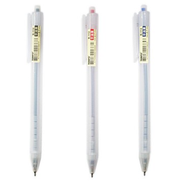 Tempo 節奏牌 B-112 中油筆 /一支入(定10) 0.7mm 無印風 透明 自動中油筆 原子筆 圓珠筆