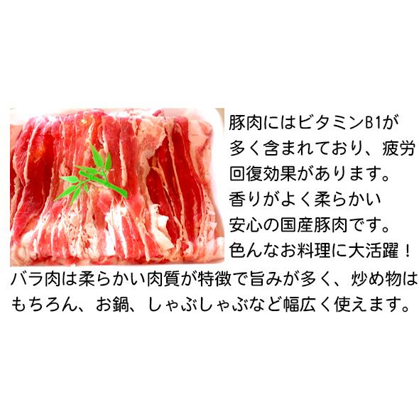 国産 豚バラ スライス 100g 鍋用 豚肉 豚 バラ 肉