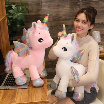 玩偶 禮物可愛彩虹獨角獸公仔小馬毛絨玩具玩偶布娃娃兒童女孩TW
