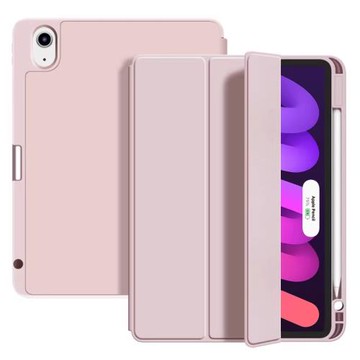 適用iPadmini7保護套2024新款蘋果平板保護殼8.3英寸純色三折帶筆槽mini6硅膠軟殼防摔