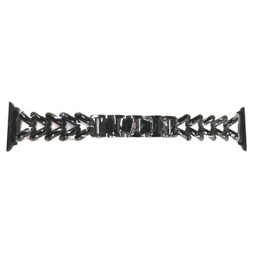 DAYA 率性金屬魚骨個性錶帶 輕鬆調整手圍 Apple Watch  Apple Watch 42/44/45/49mm  搖滾黑  1條