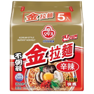 [家速配]不倒翁金拉麵-辛辣120g克 x 5Bag包