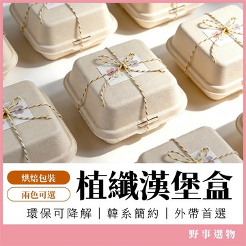 【台灣現貨】韓系環保紙漿餐盒 漢堡盒 甜點外帶盒 網美野餐盒 一次性蛋糕盒 便當盒 吐司盒 紙餐盒