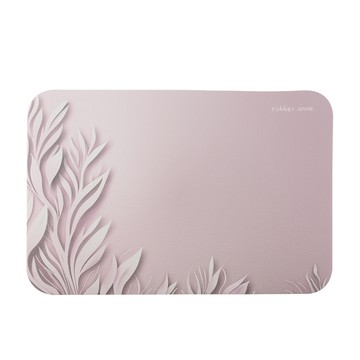 【怪獸】rubber anne 超吸軟式珪藻土吸水地墊 水韻之影(60x40cm) -銀粉