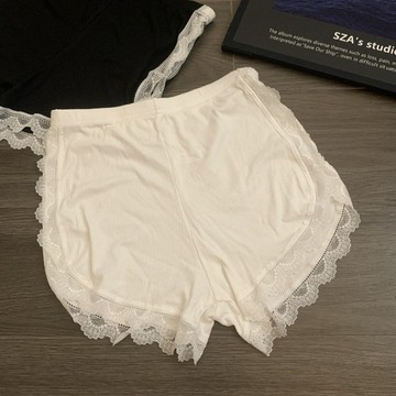 安全褲防走光女蕾絲花邊內外穿三分短褲寬鬆打底褲四角褲