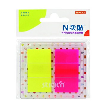 HERWOOD 鶴屋 N次貼 2色抽取螢光透明標籤 66033