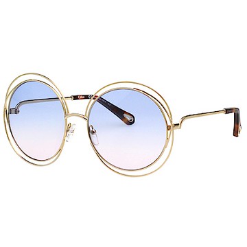 CHLOE金屬大框 太陽眼鏡 淡金色 CE114SD(小面版並可裝眼鏡鏈)