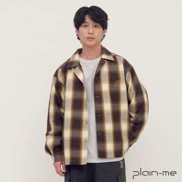 plain-me 中信聯名 [格紋開領] 襯衫 長袖襯衫 長袖 男生襯衫 女生襯衫 [CRV3330-252]