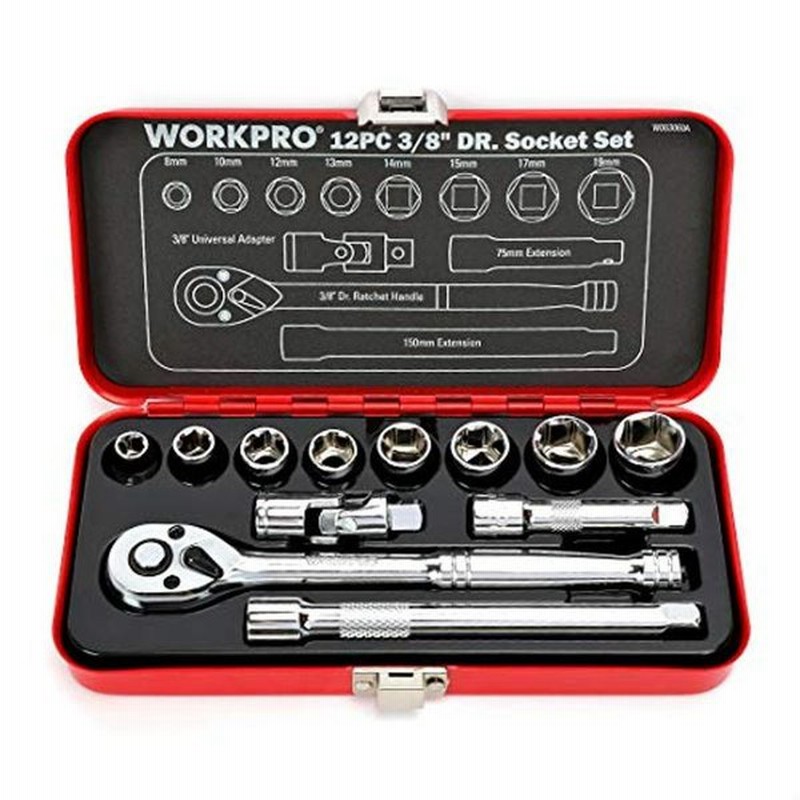 WORKPRO ソケットレンチセット ガレージツールセット ラチェットレンチ 差込角9.5mm（3/8インチ） クイックリリースラチェットハンド  0TLdcUImxj, 自動車 - centralcampo.com.br