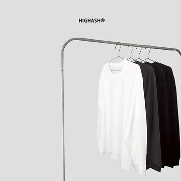 白色基礎款純色長袖純棉圓領T恤