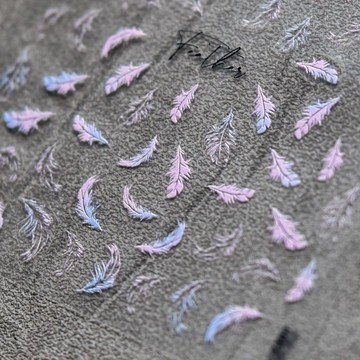 ⚡臺灣出貨⚡漸變唯美三色羽毛美甲貼創意紙薄韌日系ins風黑白羽毛指甲貼紙 八月優選