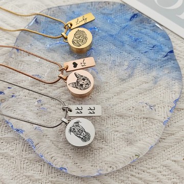 客製寵物親人毛髮骨灰項鏈 毛孩/長輩紀念項鏈 狗狗 貓咪來圖客製