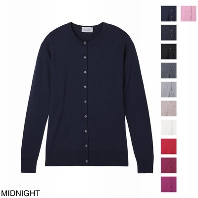 ジョンスメドレー JOHN SMEDLEY クルーネック カーディガン BUTTERCUP エクストラファインメリノウール 30ゲージ レディース midnight ジョンスメドレー JOHN SMEDLEY クルーネック カーディガン