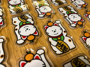 限時買三送一【頹爆貓工作室】招財貓磁石貼 散水禮物 辦公室
