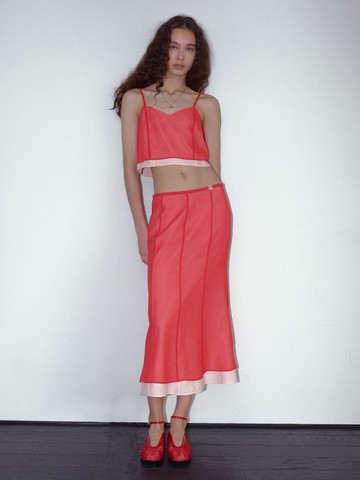 MJ S2 Amor Seer Layered Skirt_Red&Pink