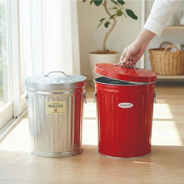 日本 OBAKETSU 手工製垃圾桶 33L(送垃圾袋環) - 紅色
